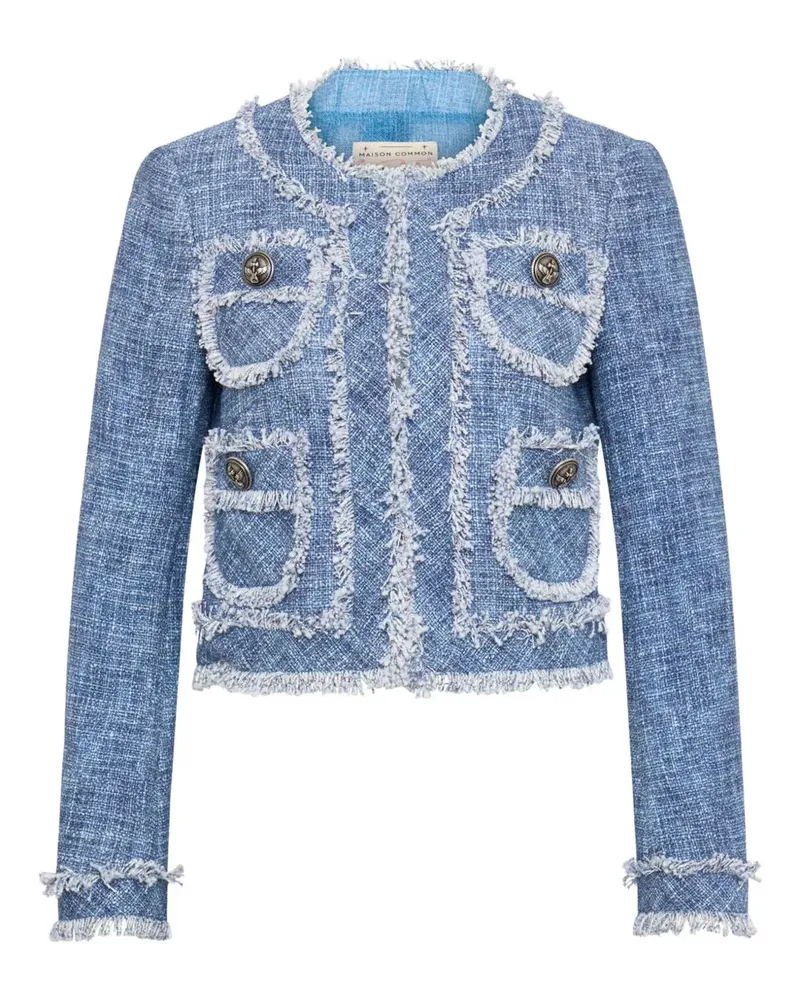 Maison Common Ausgefranste Tweed-Jacke - Blau Blau