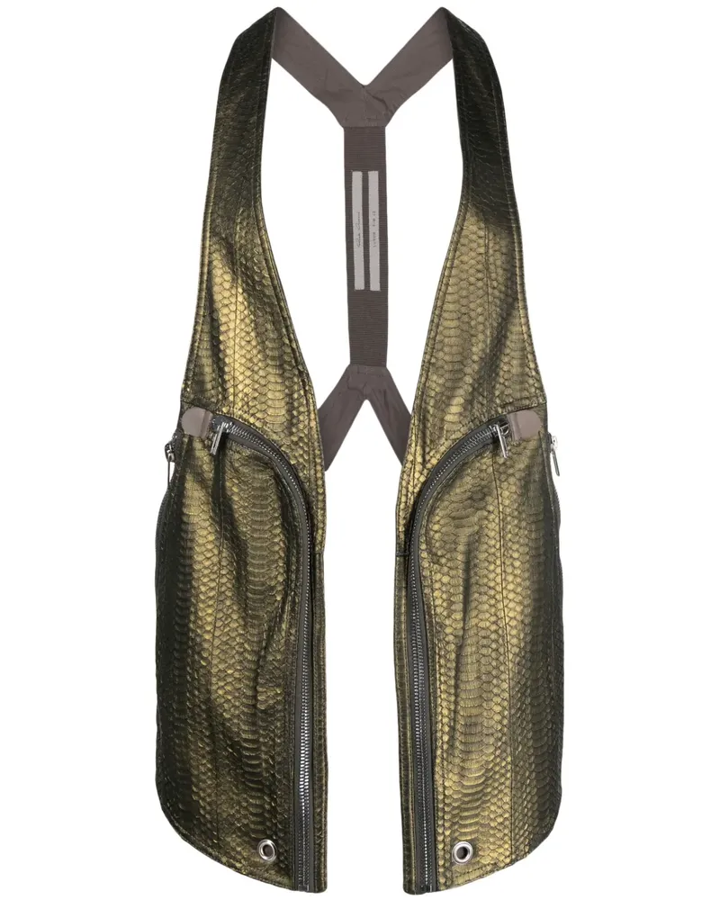 Rick Owens Bauhaus Weste aus Schlangenleder - Gold Gold
