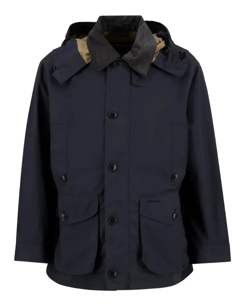 Barbour Ventile hooded corduroy-collar jacket - Blau Blau