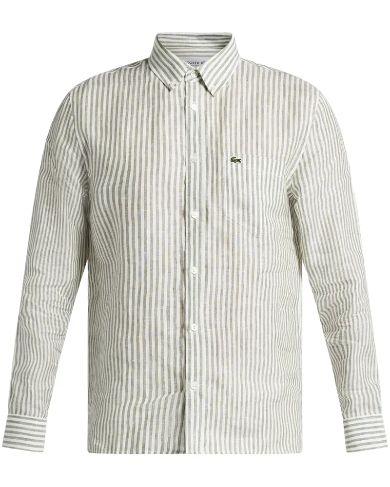 Lacoste Gestreiftes Hemd aus Leinen - Nude Nude