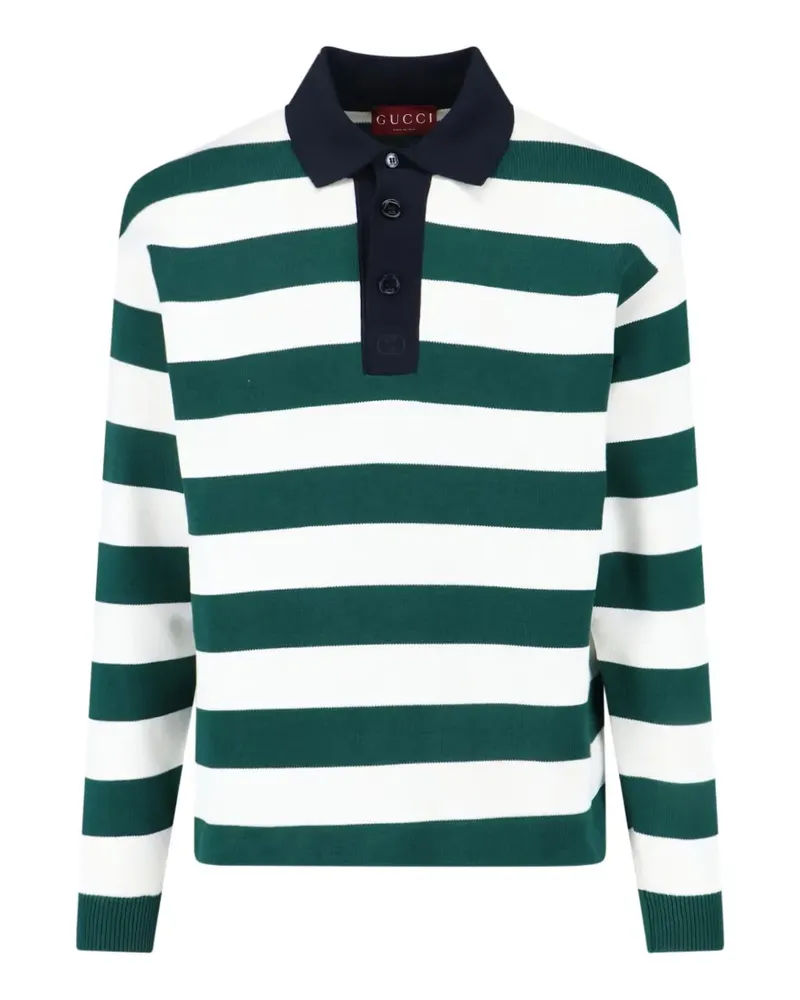 Gucci striped cotton polo shirt - Grün Grün