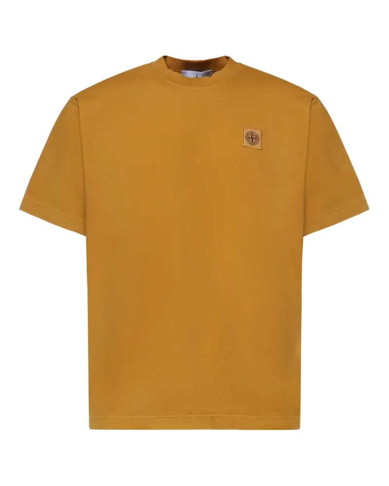 Stone Island T-Shirt mit Logo-Patch - Gelb Gelb