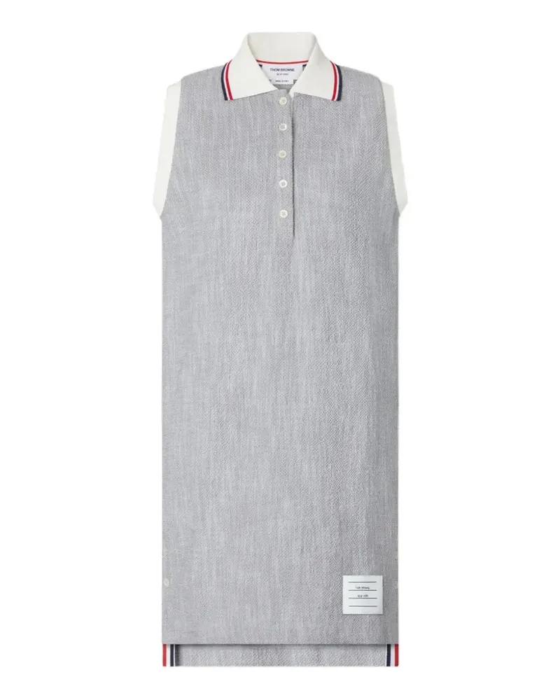 Thom Browne sleeveless tweed polo dress - Grau Grau