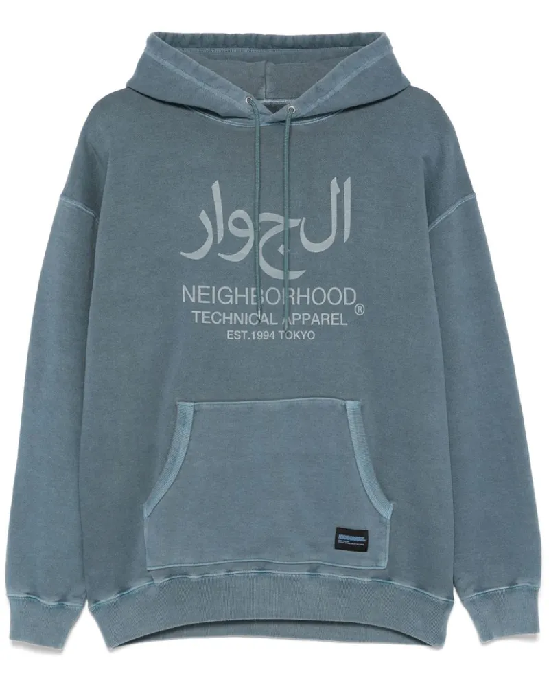 Neighborhood Hoodie mit Logo-Print - Blau Blau