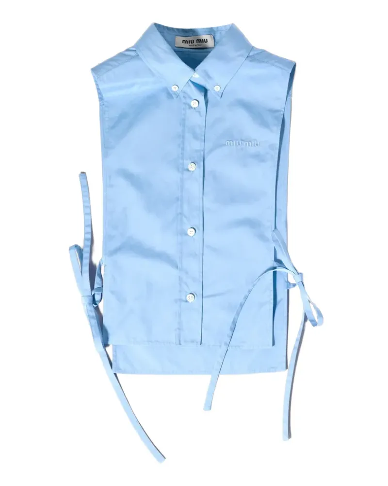 Miu Miu Ärmelloses Hemd mit Schleife - Blau Blau