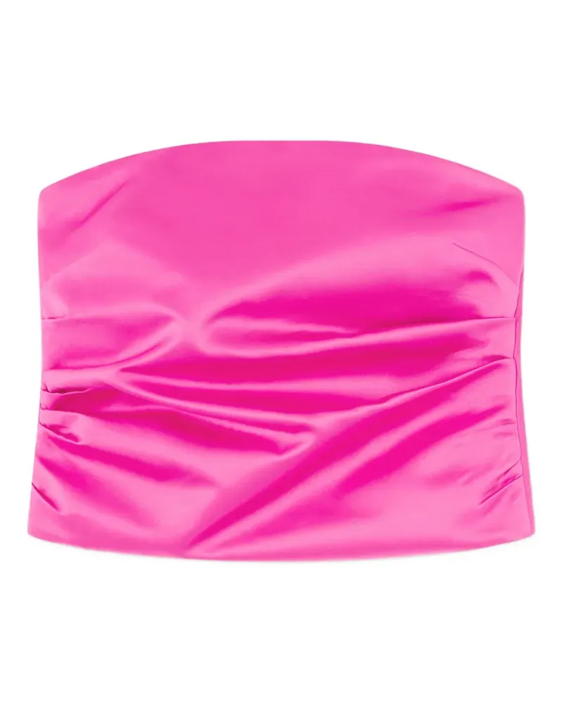 Ganni Gerafftes Bandeau-Top - Rosa Rosa