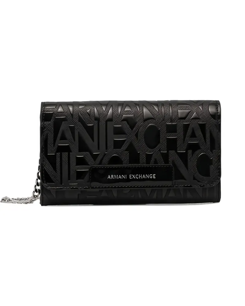 Armani Exchange mini embossed clutch bag - Schwarz Schwarz