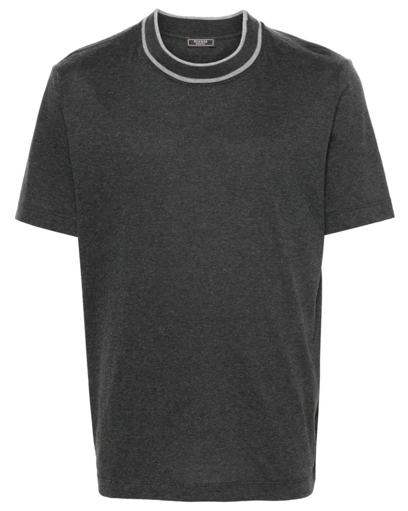 Peserico T-Shirt mit Kontrastkragen - Grau Grau