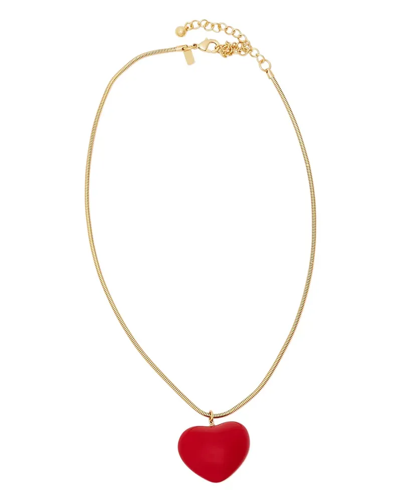 Kenneth Jay Lane Puff Halskette mit Herzanhänger - Gold Gold