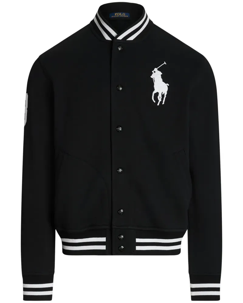 Ralph Lauren Polo Pony Baseballjacke aus Fleece - Schwarz Schwarz
