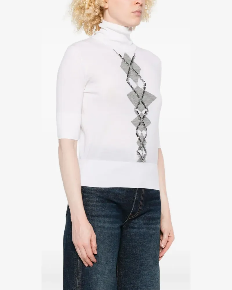 Ermanno Scervino Verzierter Rollkragenpullover - Weiß Weiß