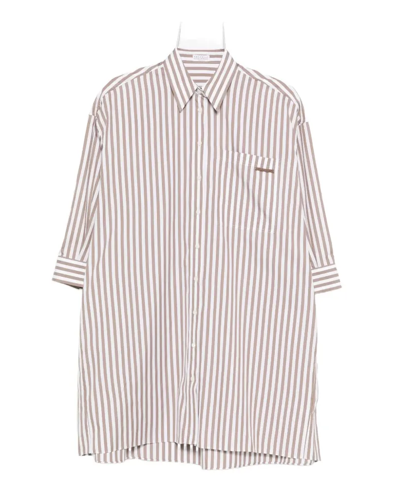 Brunello Cucinelli striped pocket shirt - Braun Braun