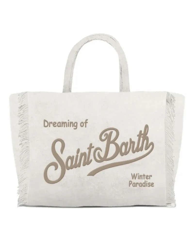 MC2 Saint Barth Colette Tote Bag aus Samt mit Fransen - Nude Nude