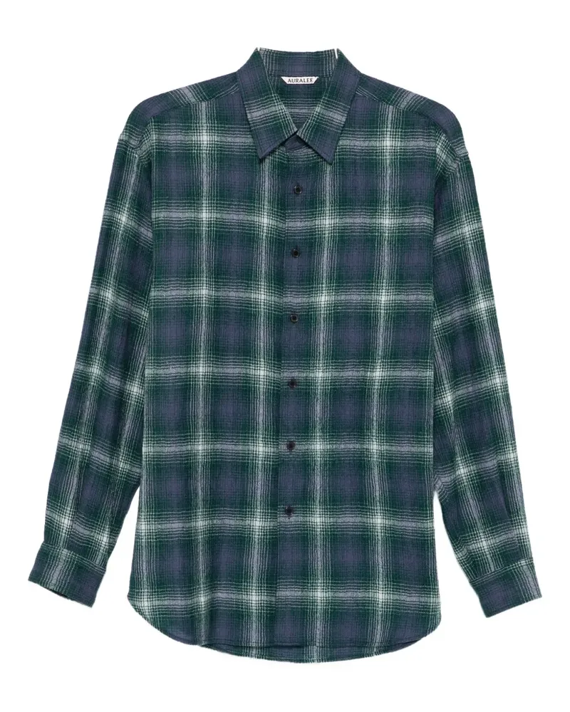 AURALEE Airy checked shirt - Blau Blau