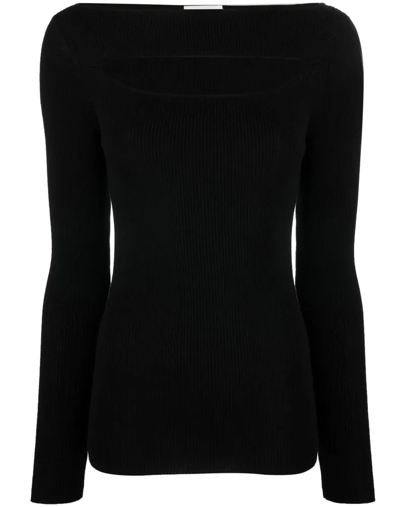 P.A.R.O.S.H. Gestricktes Oberteil mit Cut-Out - Schwarz Schwarz