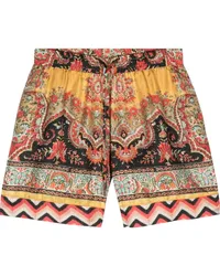 Pierre-Louis Mascia Aloe Seidenshorts mit Blumen-Print Gelb