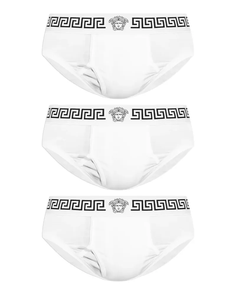 Versace logo-embellished briefs (set of three) - Weiß Weiß