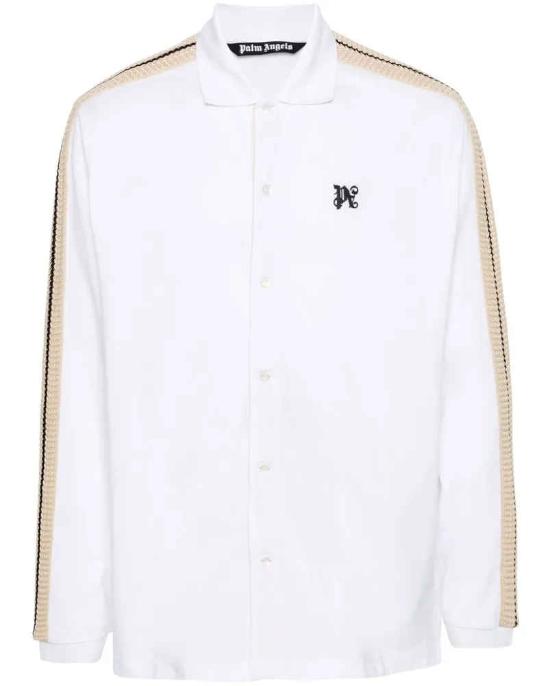 Palm Angels Poloshirt mit gehäkeltem Besatz - Weiß Weiß