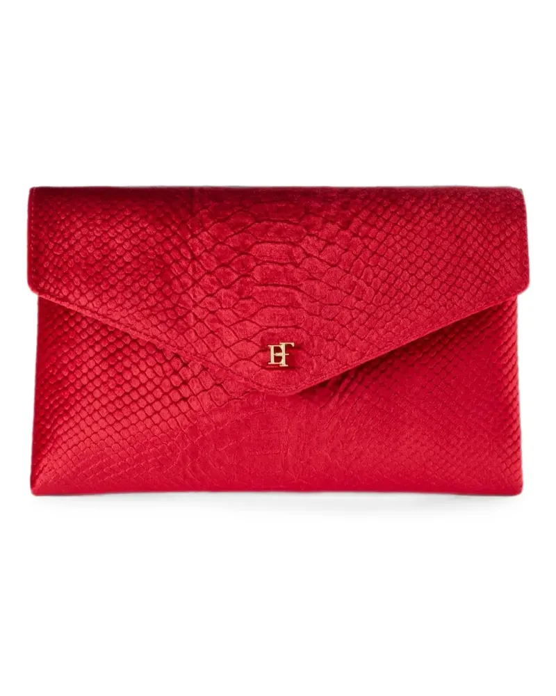 Elisabetta Franchi Schultertasche aus Samt mit Kroko-Print - Rot Rot