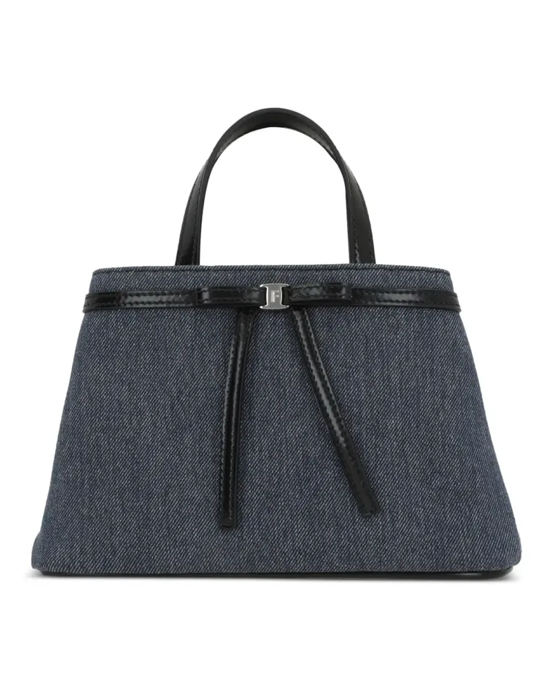 Ferragamo Mini Tote Bag mit Schleifendetail - Blau Blau