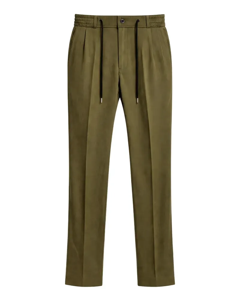 Tagliatore pleated drawstring-waist trousers - Grün Grün