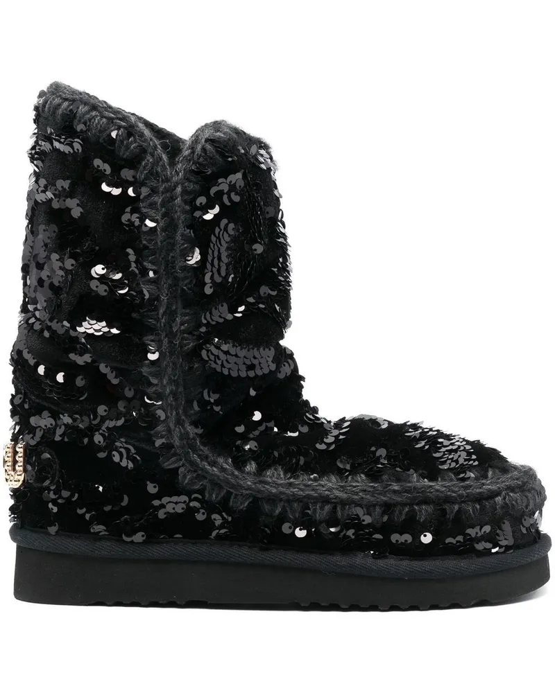 Mou Eskimo Stiefel mit Pailletten - Schwarz Schwarz