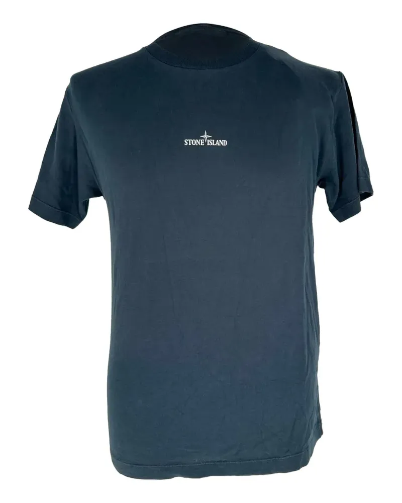 Stone Island T-Shirt mit Logo-Print - Schwarz Schwarz