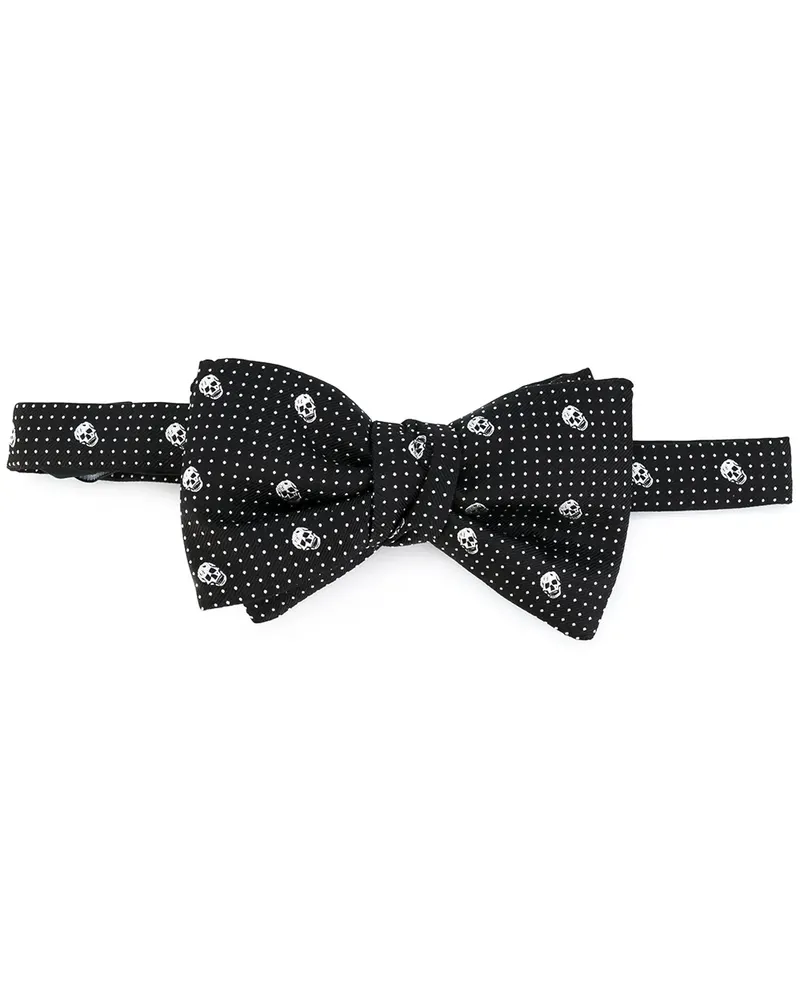 Alexander McQueen Seidenfliege mit Totenkopf-Print - Schwarz Schwarz