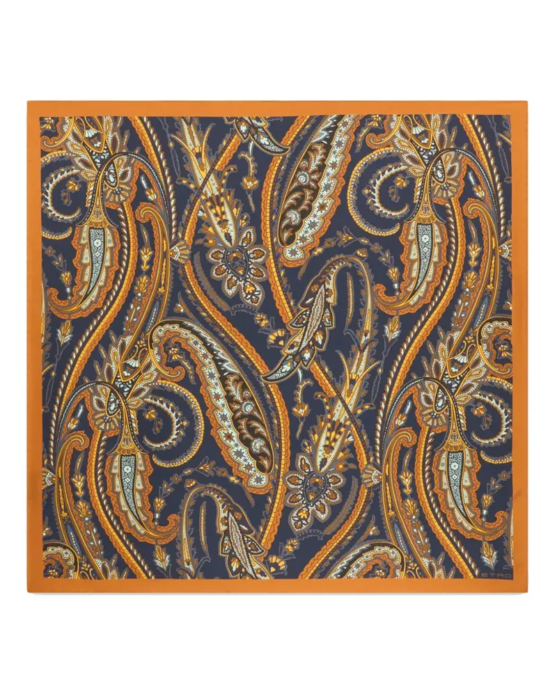 Etro Seidentwill-Schal mit Paisley-Motiv - Orange Orange