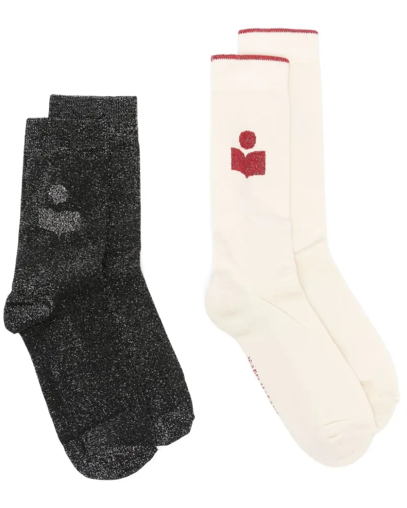 Isabel Marant Socken mit Logo-Intarsie - Schwarz Schwarz