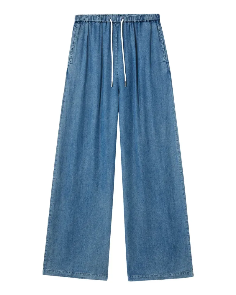 b+ab drawstring-waistband wide-leg jeans - Blau Blau