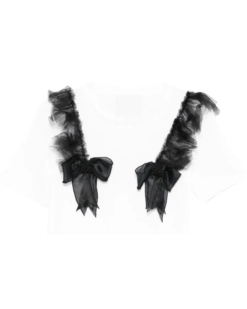 LOULOU ruffled-embellishment T-shirt - Weiß Weiß