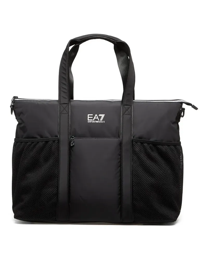 EA7 logo-print tote bag - Schwarz Schwarz