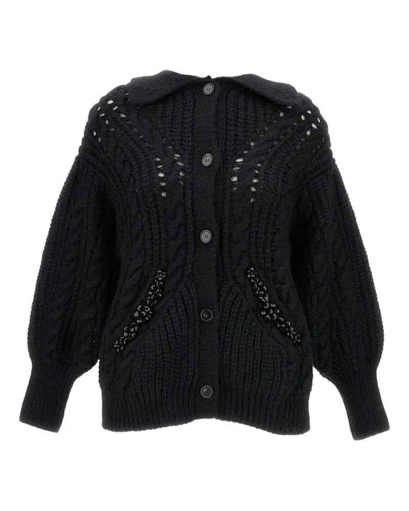 Simone Rocha Verzierter Cardigan mit Zopfmuster - Schwarz Schwarz