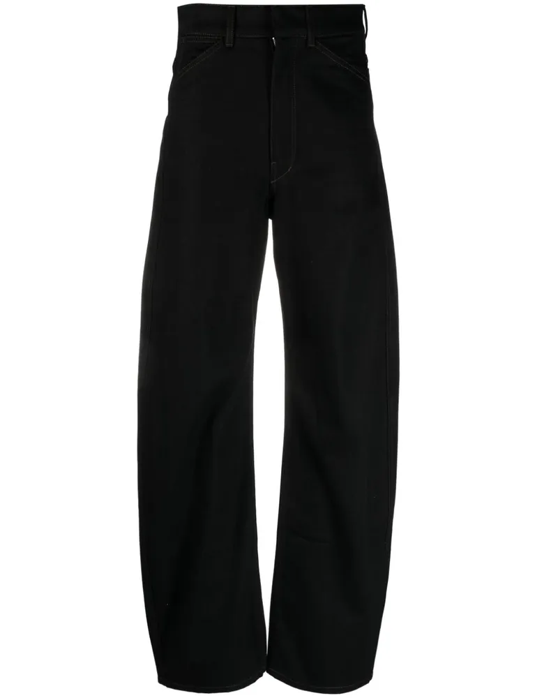 Christophe Lemaire Weite High-Rise-Jeans - Schwarz Schwarz