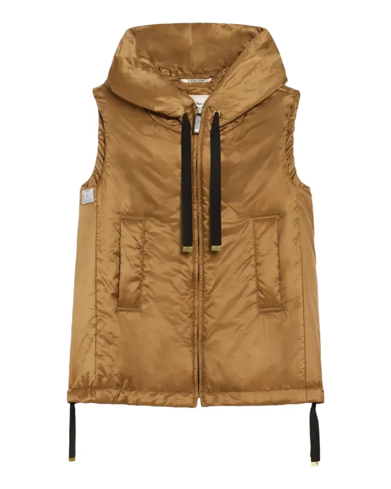 Max Mara Padded water-repellent hooded gilet - Braun Braun