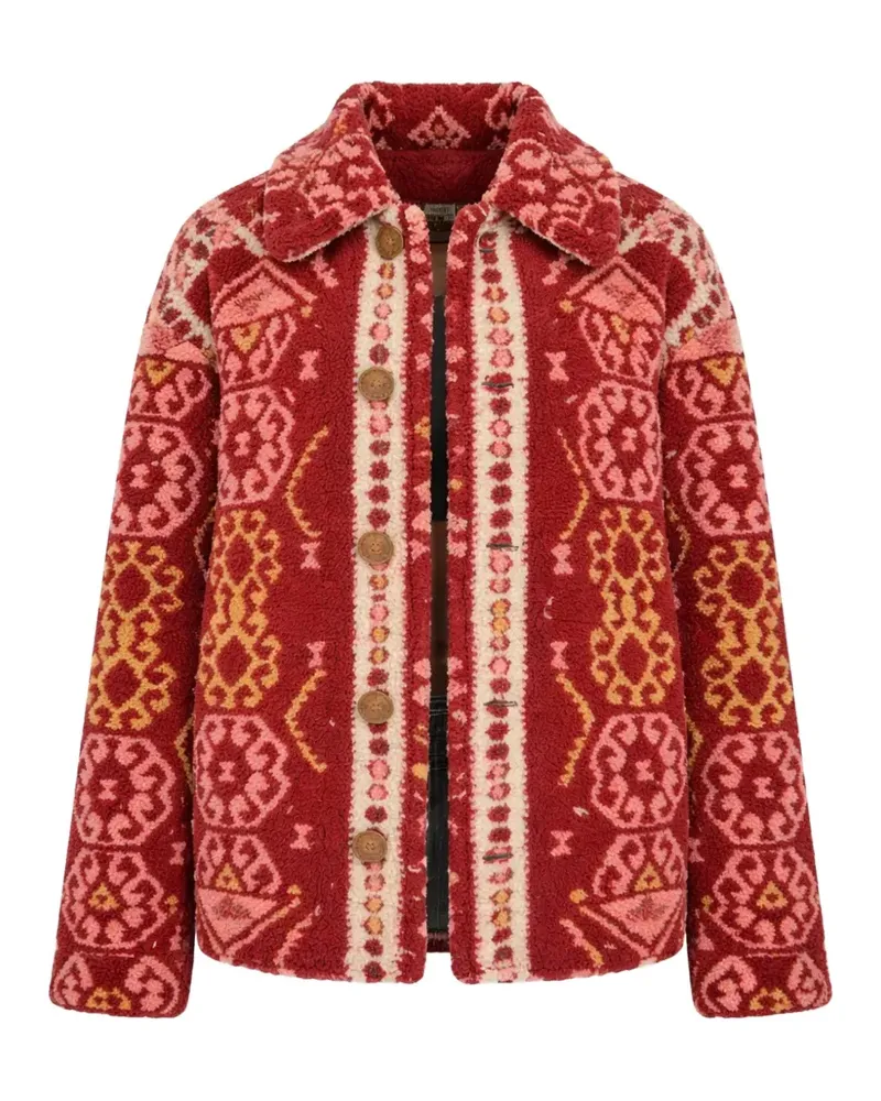 Mother Gemusterte Jacke mit Knöpfen - Rot Rot