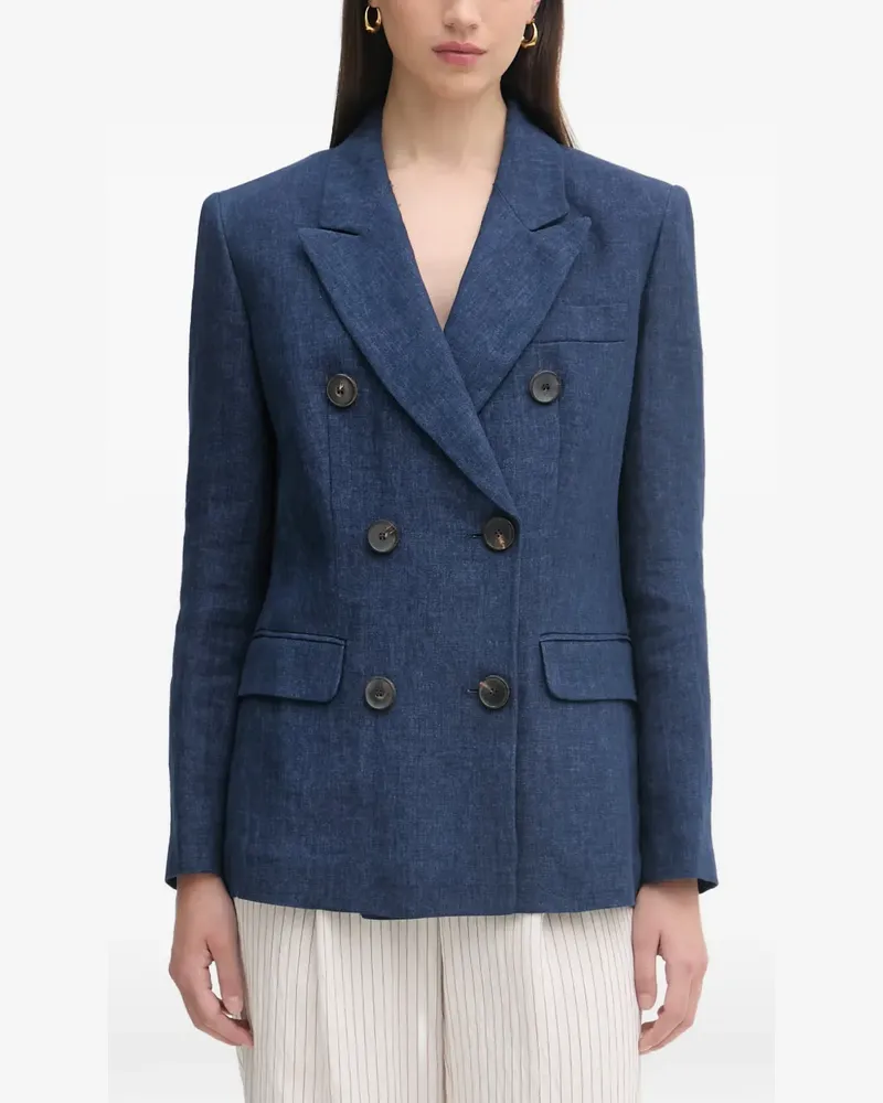 Luisa Spagnoli Vittorio double-breasted linen blazer - Blau Blau