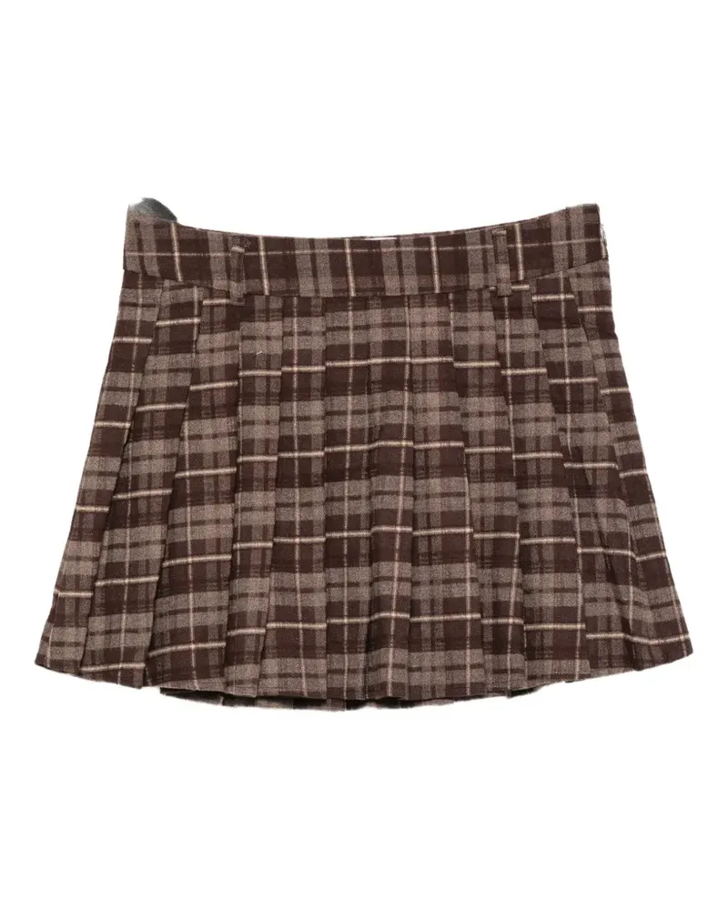 MC2 Saint Barth Blay check-pattern pleated mini skirt - Braun Braun