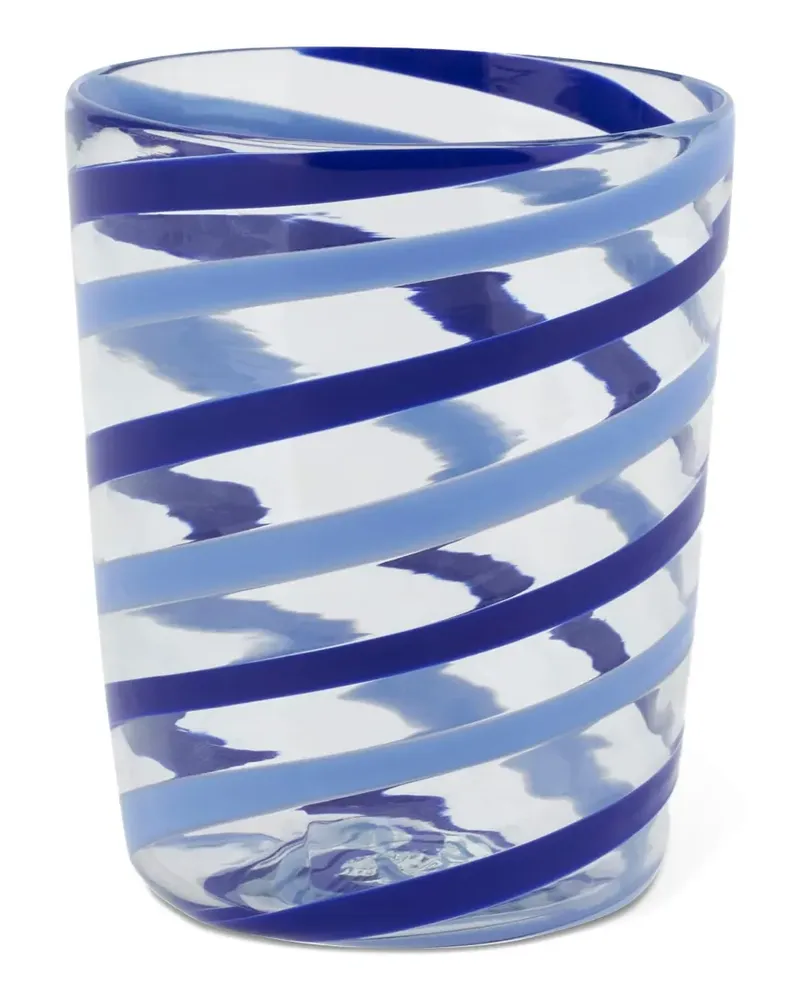 Lisa Corti Gestreiftes Pervinchglas - Weiß Weiß