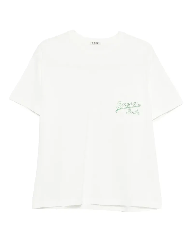 BODE Geneva beaded pocket T-shirt - Weiß Weiß