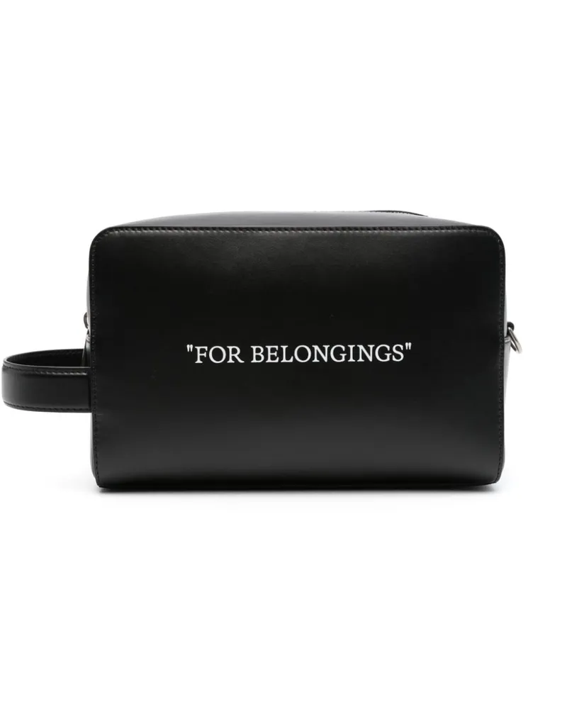 OFF-WHITE Kulturbeutel mit Zitat-Print - Schwarz Schwarz