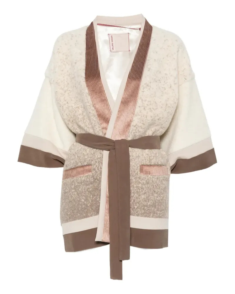 Antonio Marras Boucle-Jacke mit Gürtel - Nude Nude