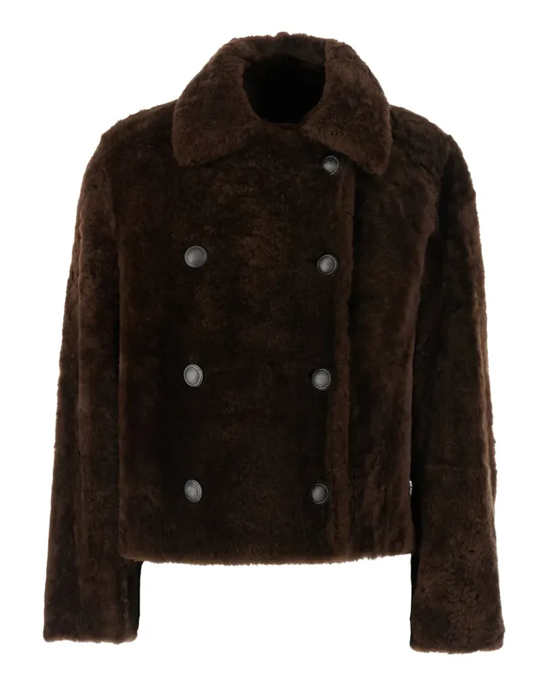 Brunello Cucinelli double-breasted shearling coat - Braun Braun