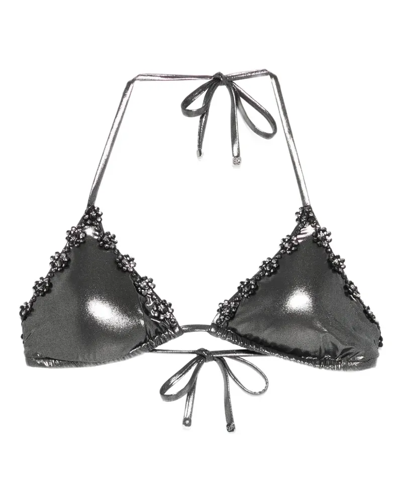 Agent Provocateur flower-embellished bikini top - Schwarz Schwarz