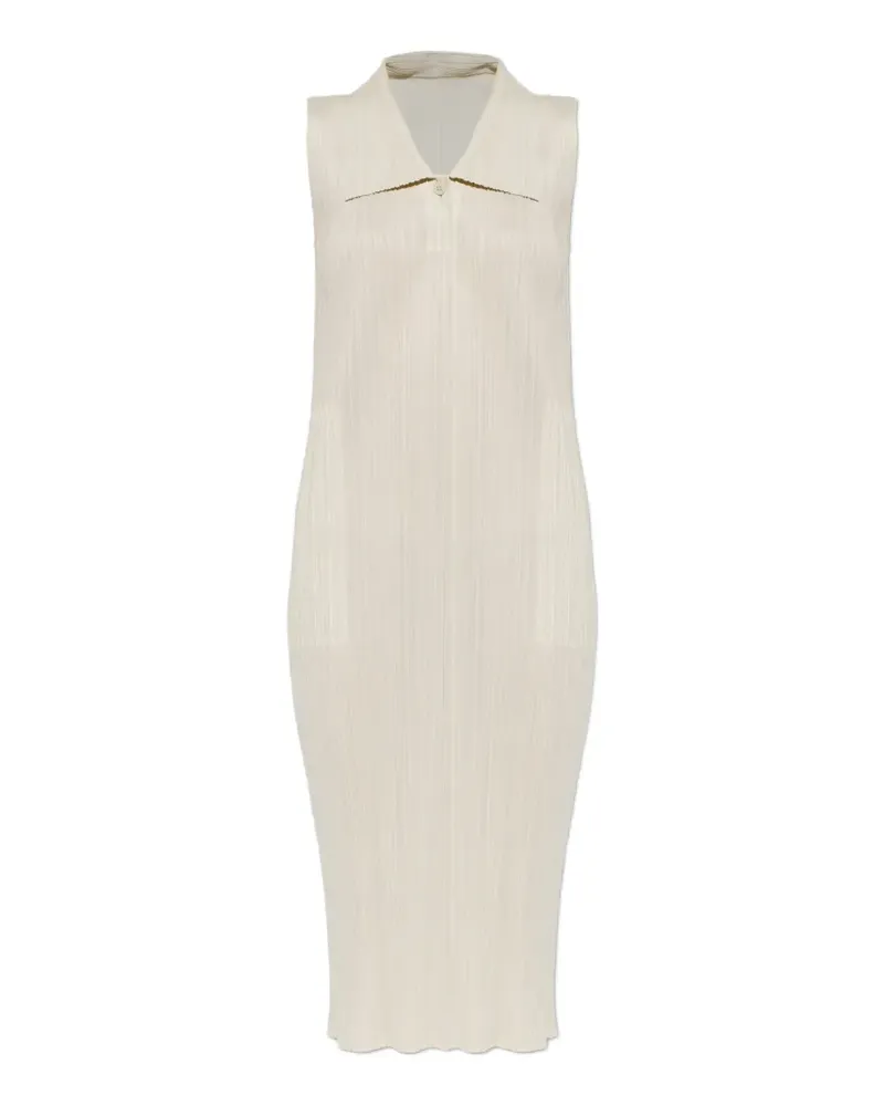 Issey Miyake May pleated sleeveless midi dress - Nude Nude