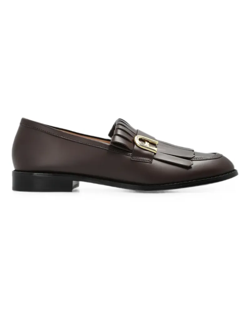 Furla fringe-detail logo-plaque loafers - Braun Braun