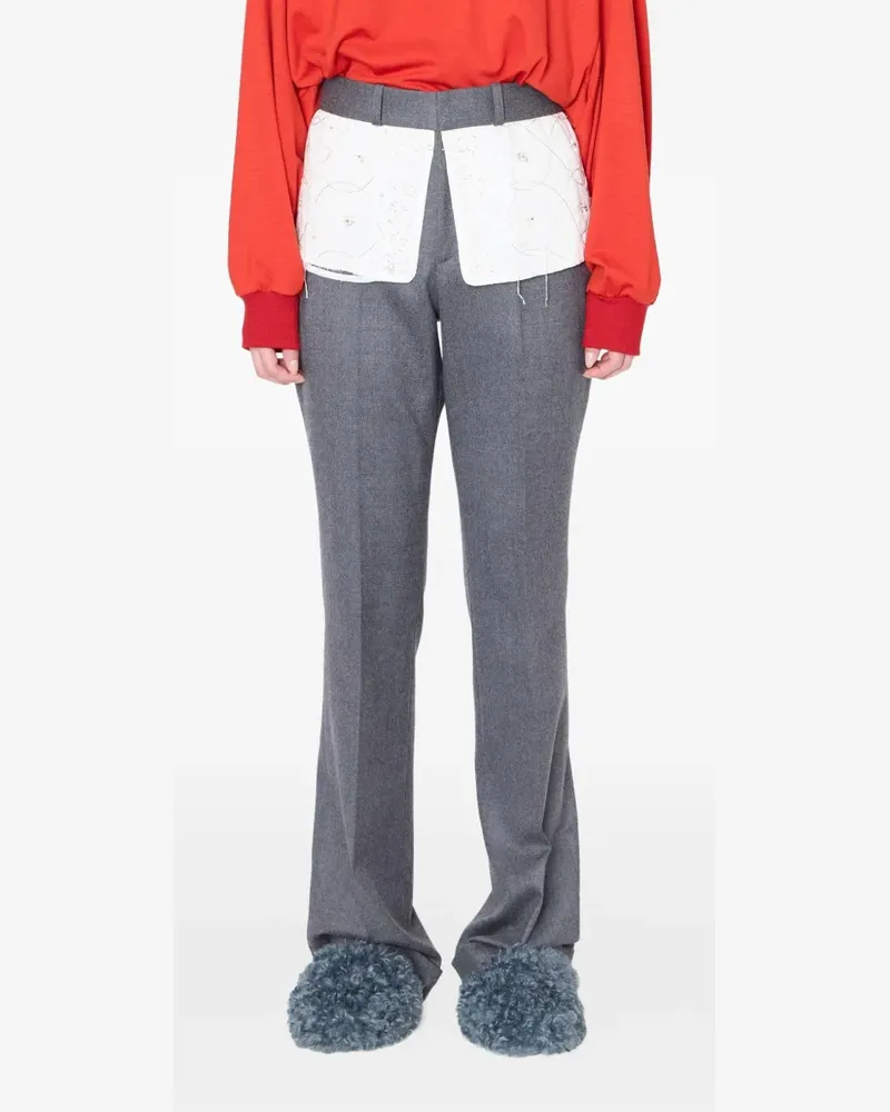 kolor Hose mit Stickerei - Grau Grau