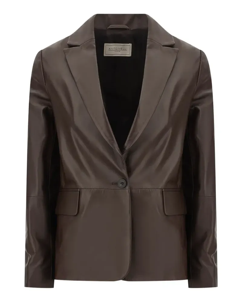 Antonelli Firenze notched-lapels leather jacket - Braun Braun