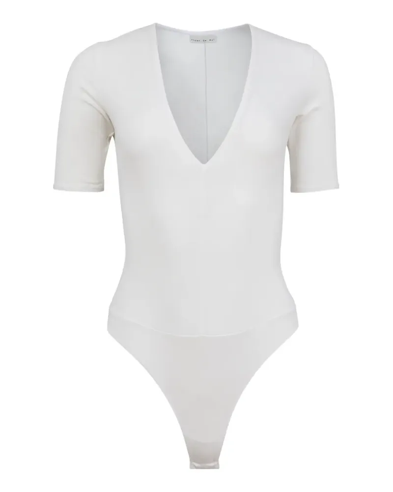 Fleur Du Mal Body mit tiefem Ausschnitt - Weiß Weiß